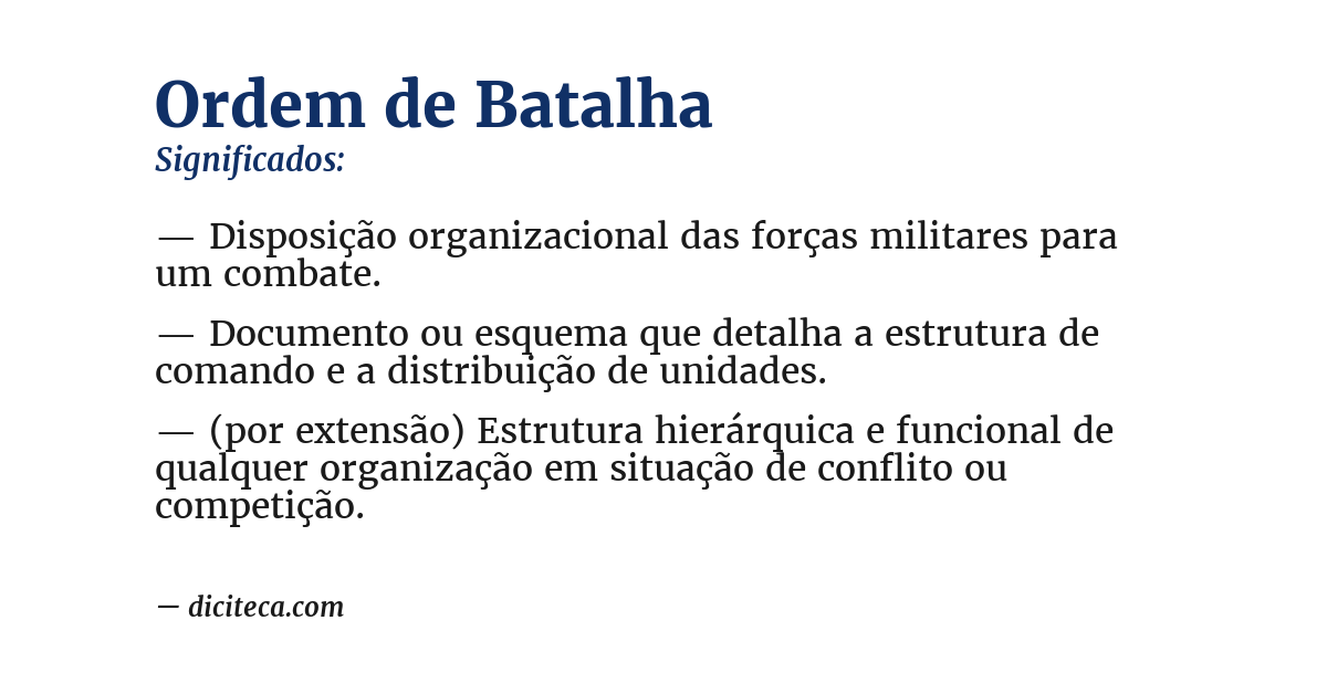 Significado de ordem de batalha