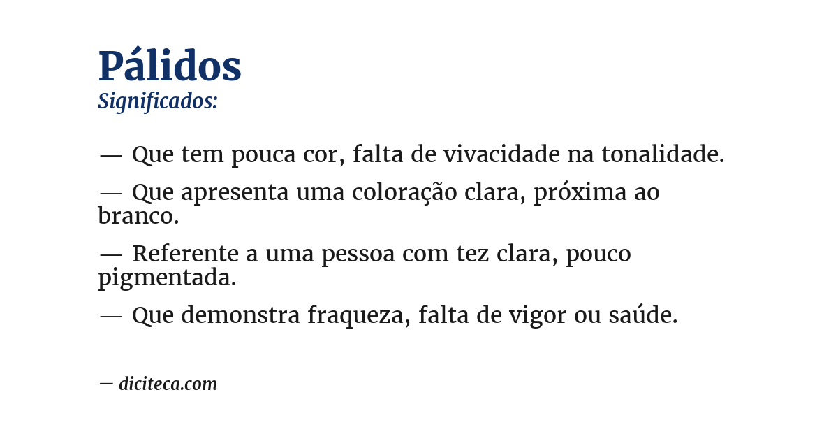 Significado de pálidos