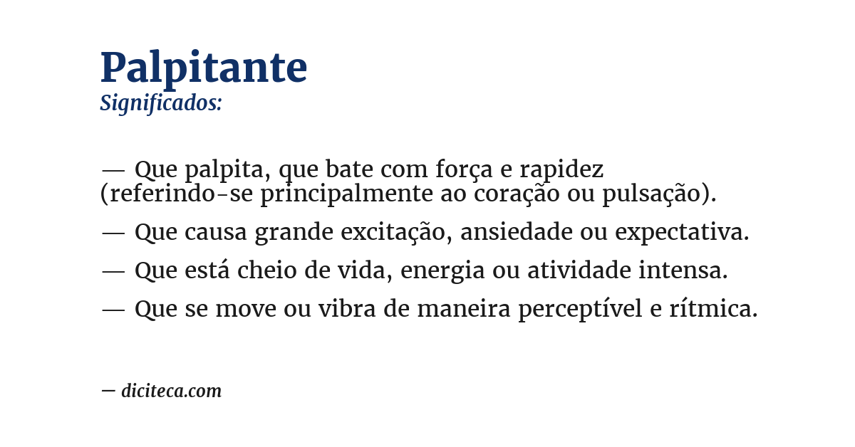 Significado de palpitante