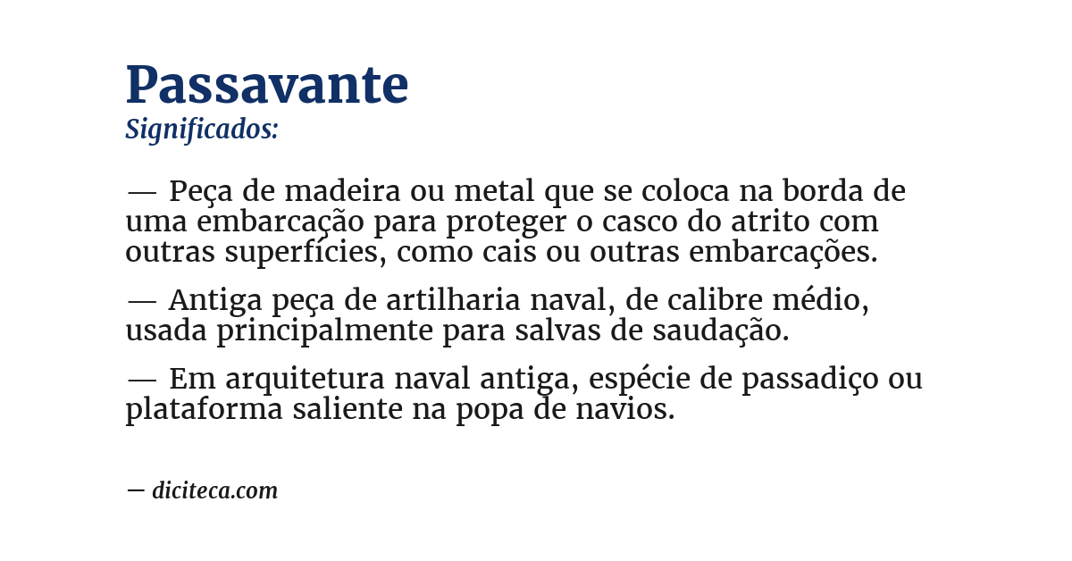 Significado de passavante