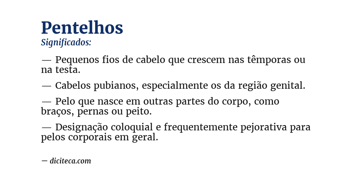Significado de pentelhos