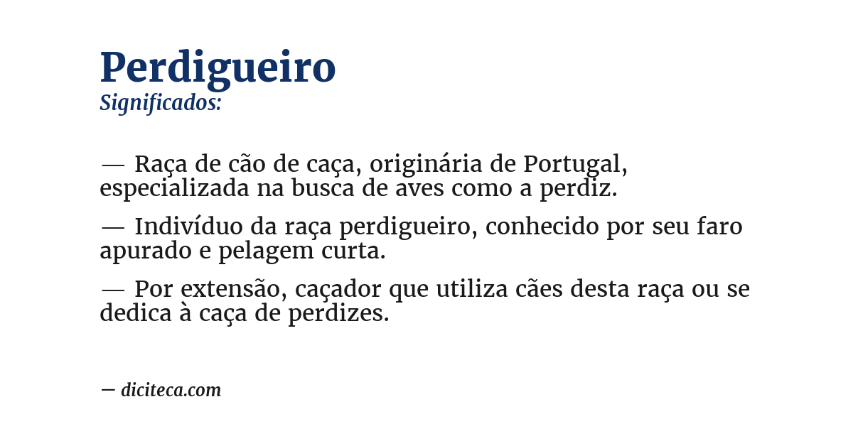 Significado de perdigueiro
