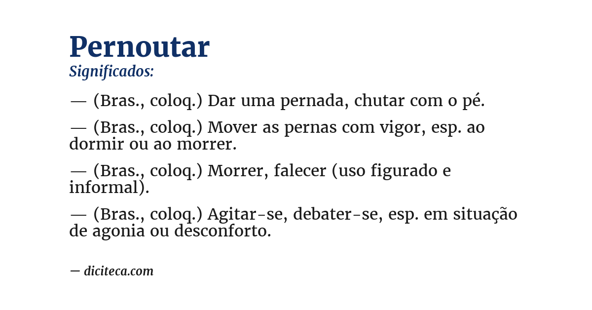 Significado de pernoutar