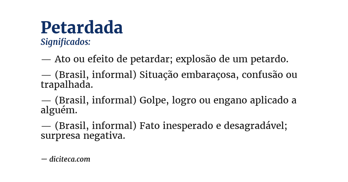 Significado de petardada