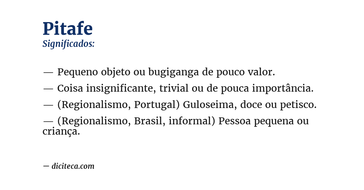 Significado de pitafe