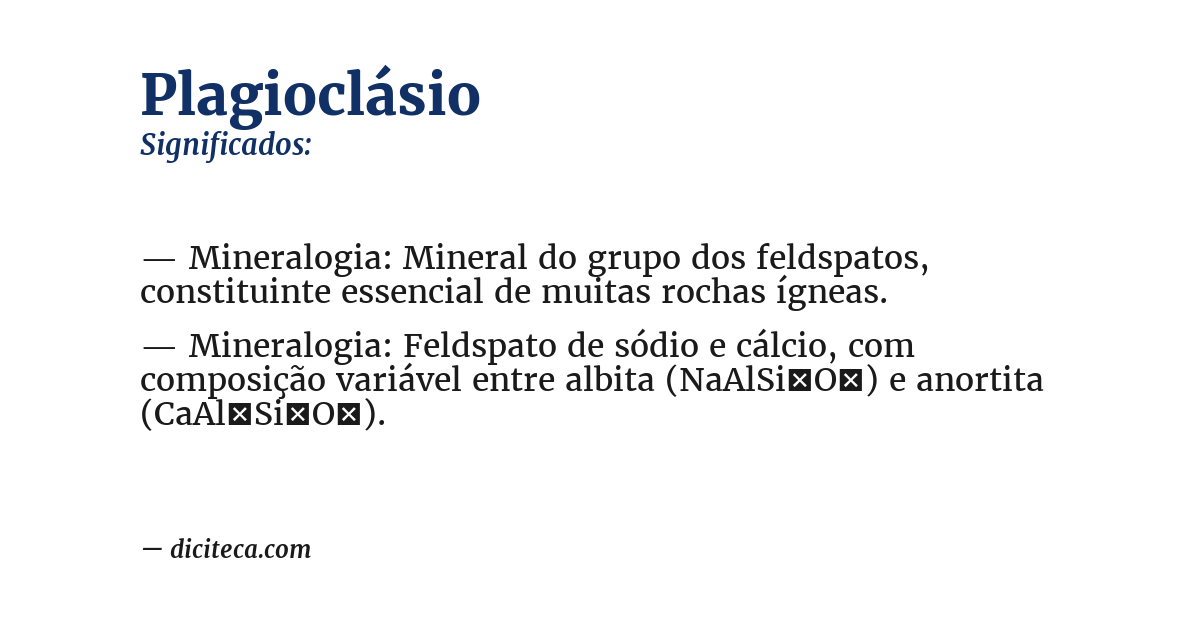 Significado de plagioclásio