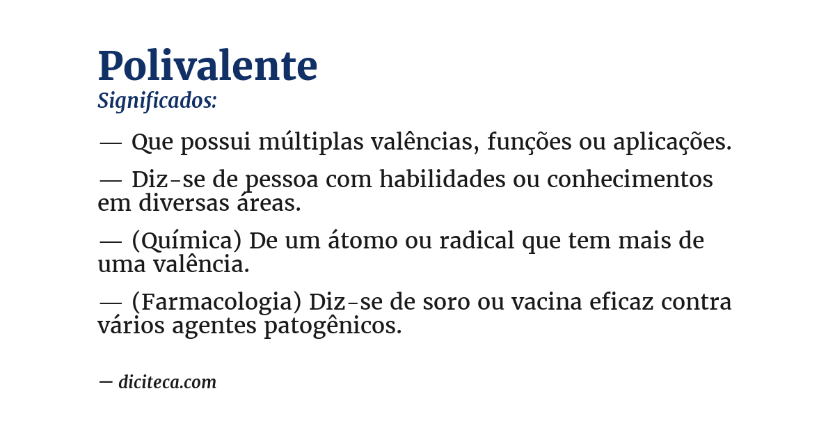 Significado de polivalente