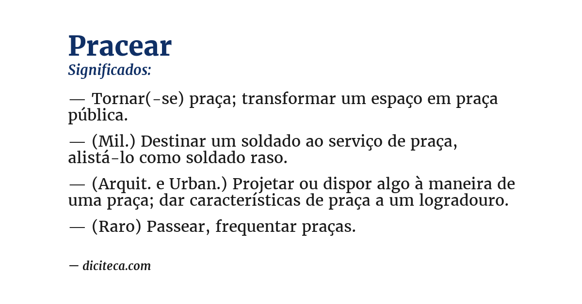 Significado de pracear