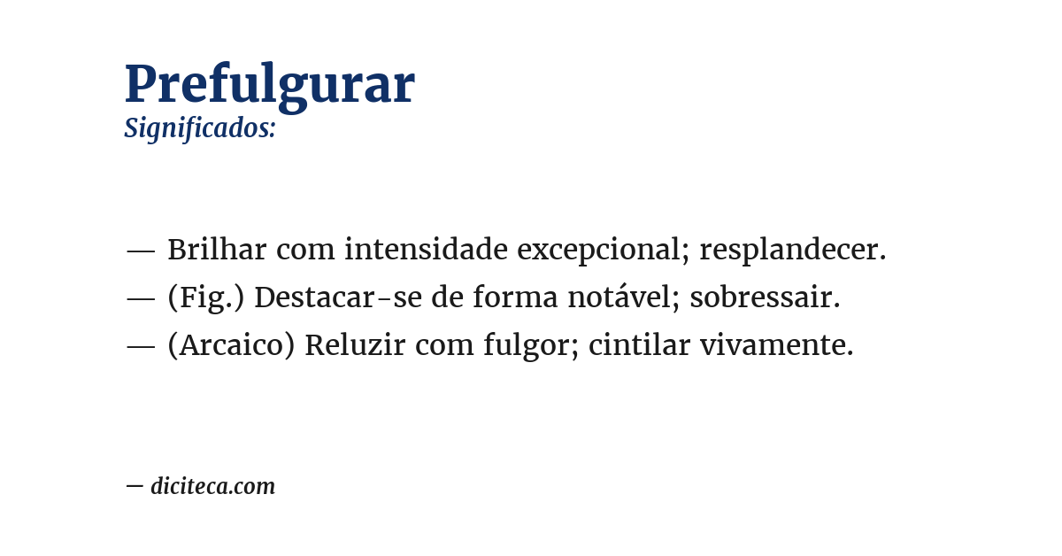 Significado de prefulgurar