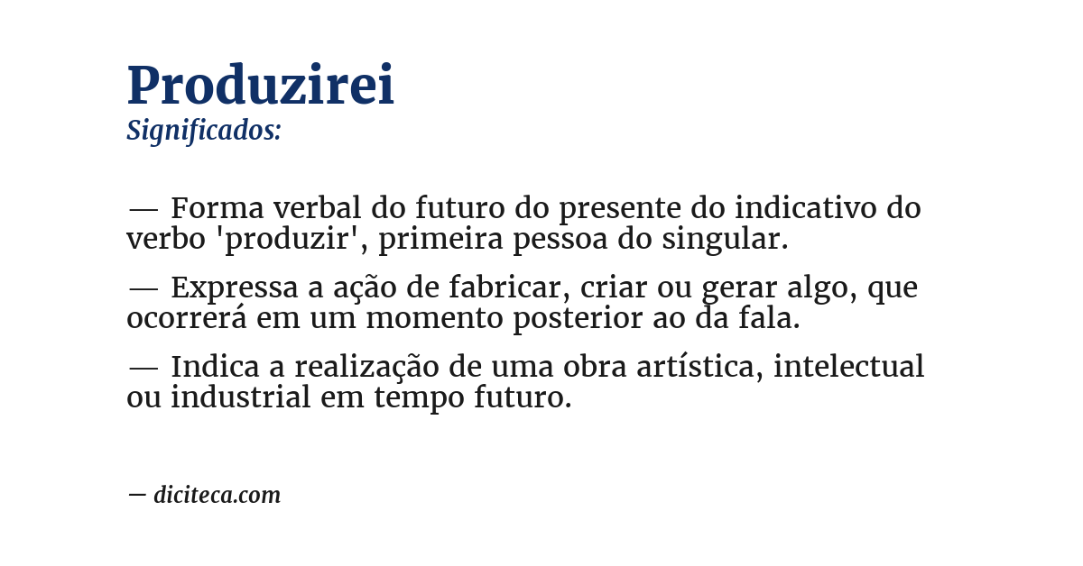 Significado de produzirei