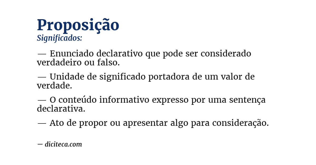 Significado de proposição