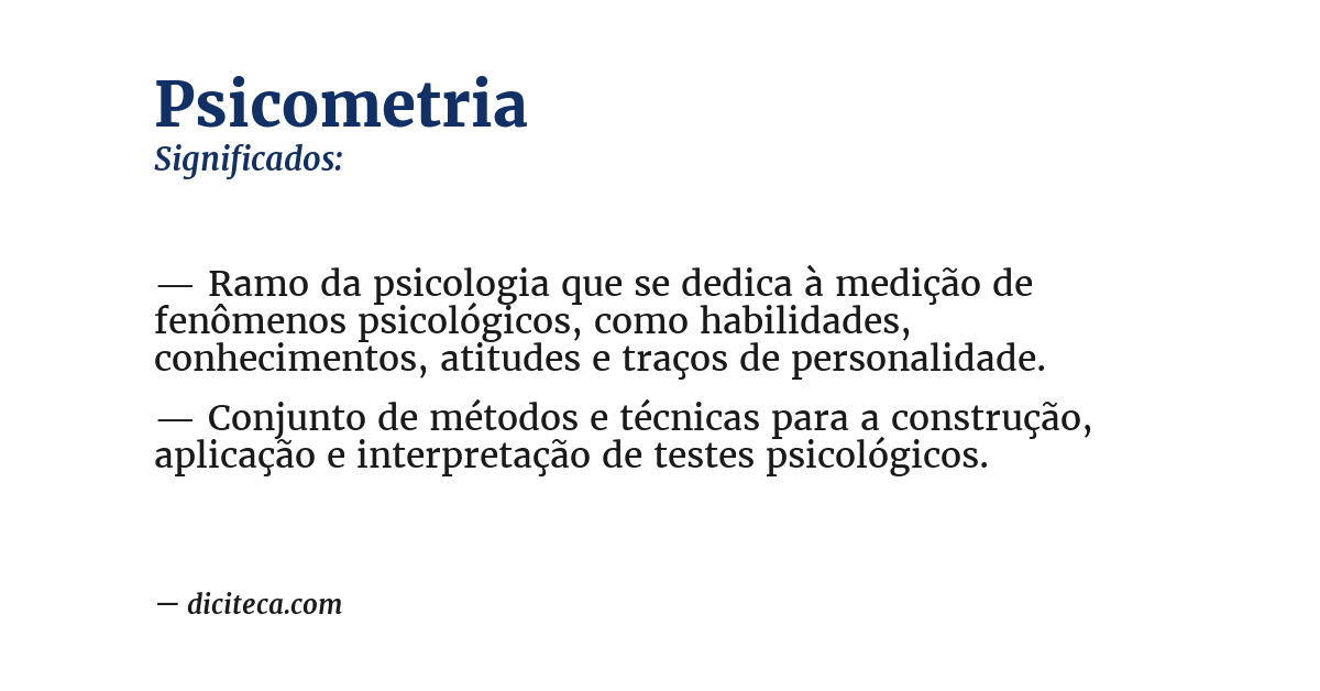Significado de psicometria