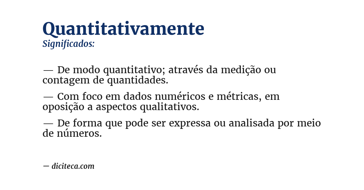 Significado de quantitativamente