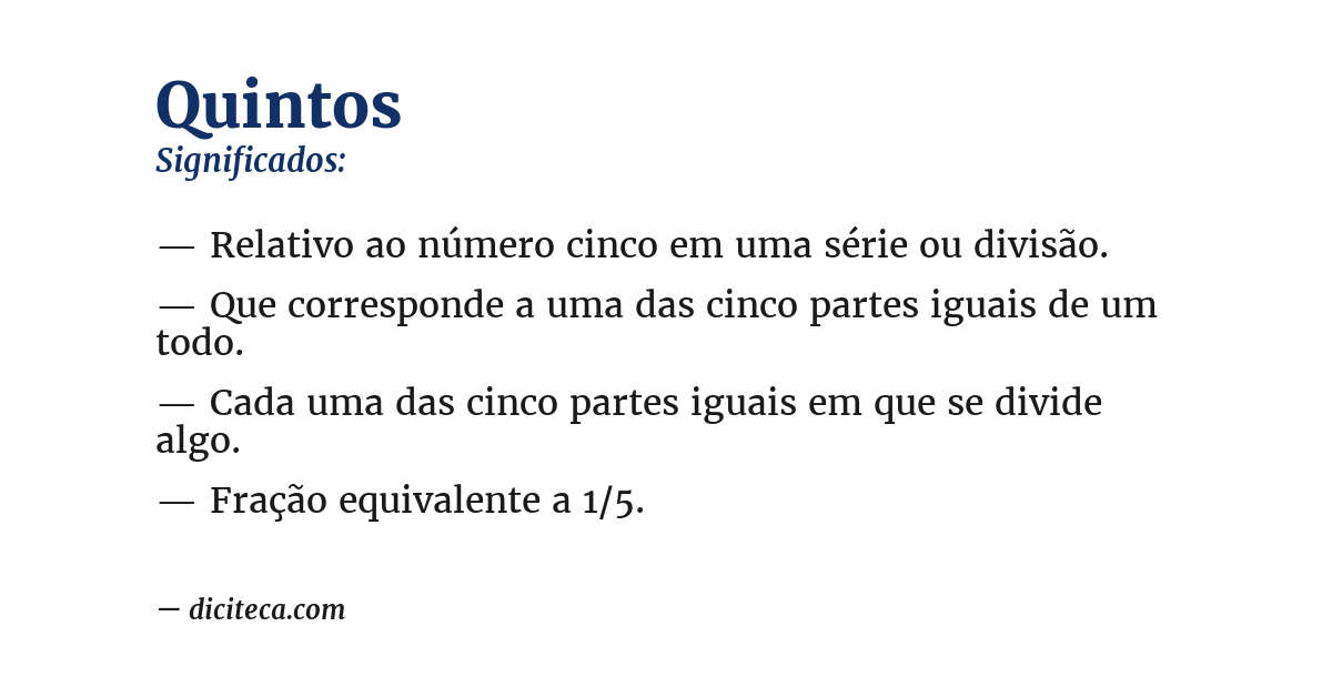 Significado de quintos