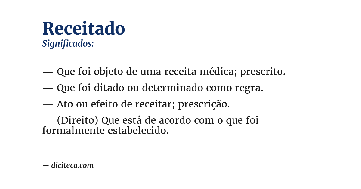 Significado de receitado