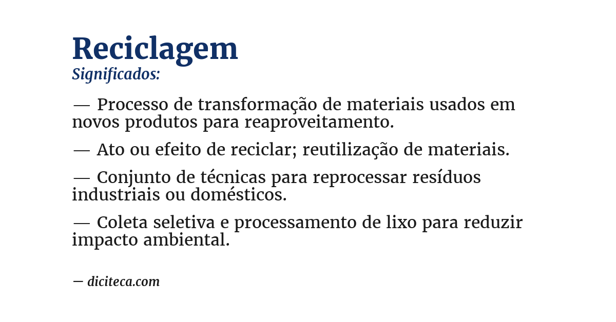 Significado de reciclagem