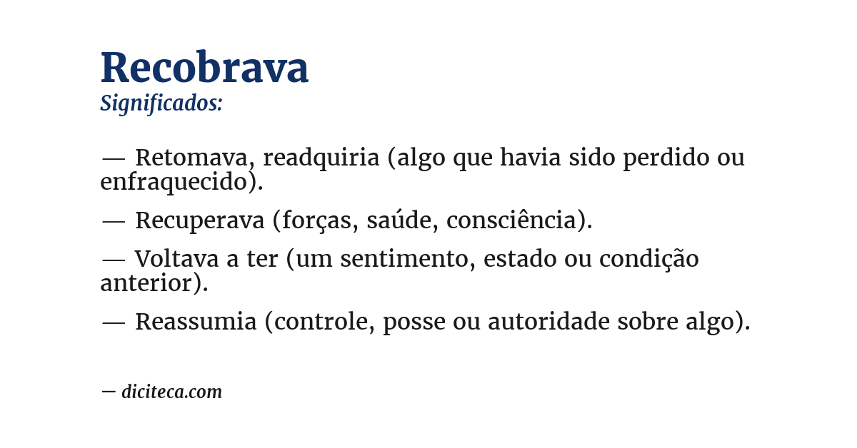Significado de recobrava
