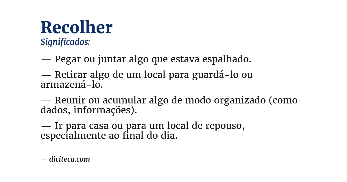 Significado de recolher