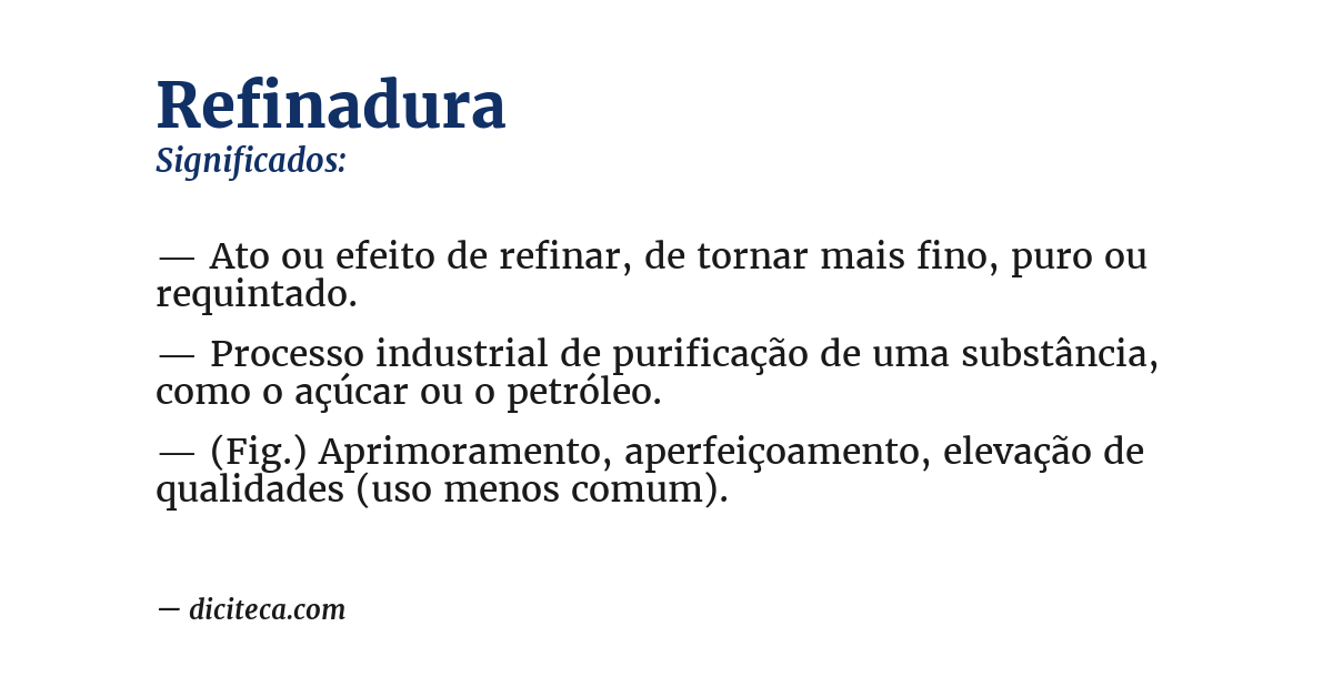 Significado de refinadura