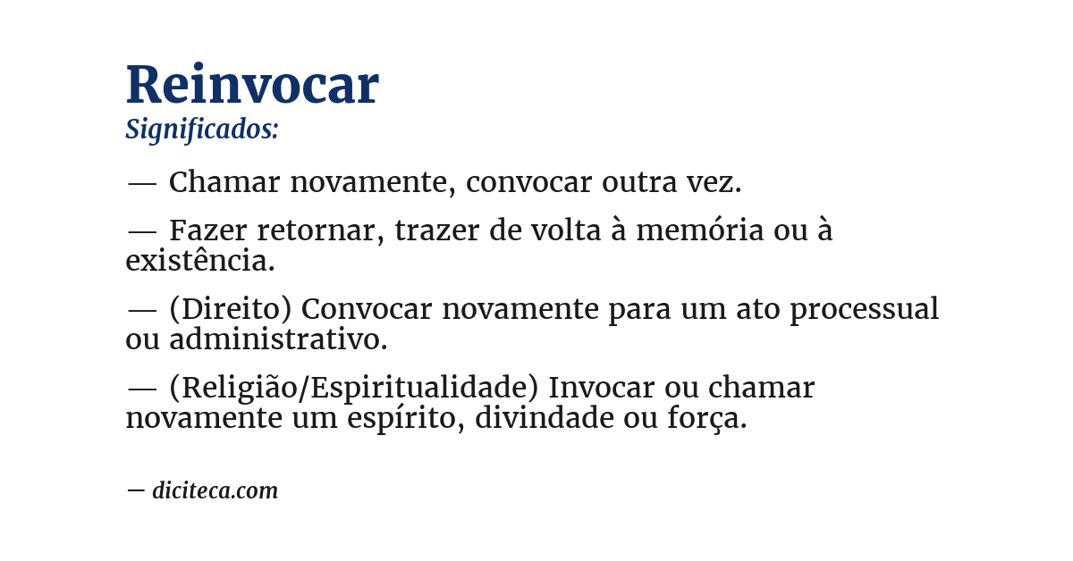 Significado de reinvocar