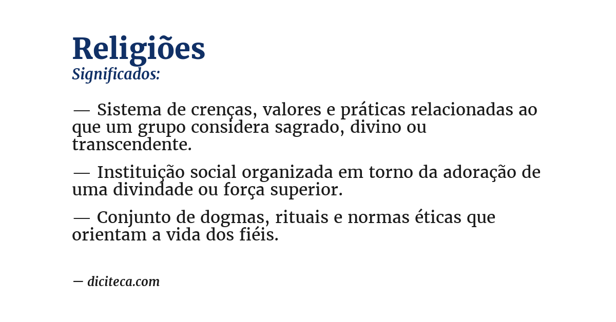 Significado de religiões