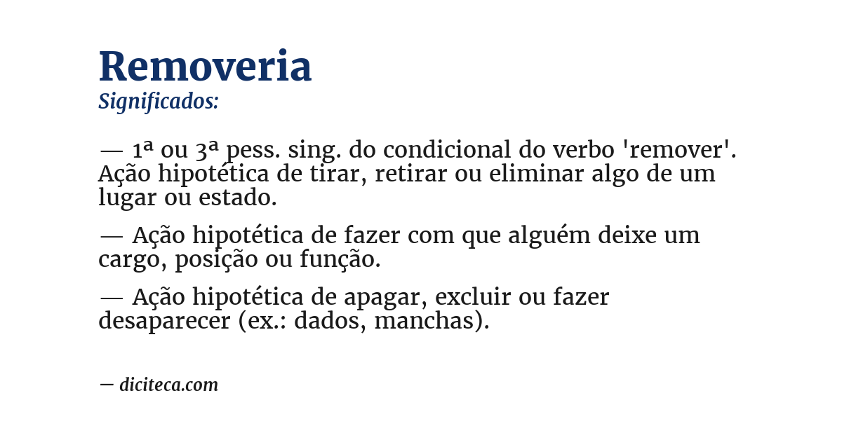 Significado de removeria