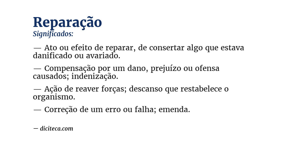 Significado de reparação