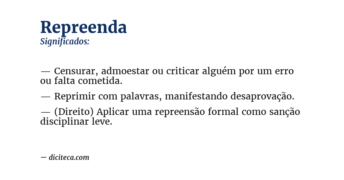 Significado de repreenda