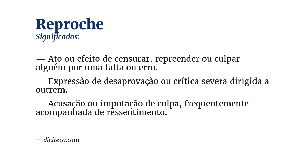 Significado de reproche