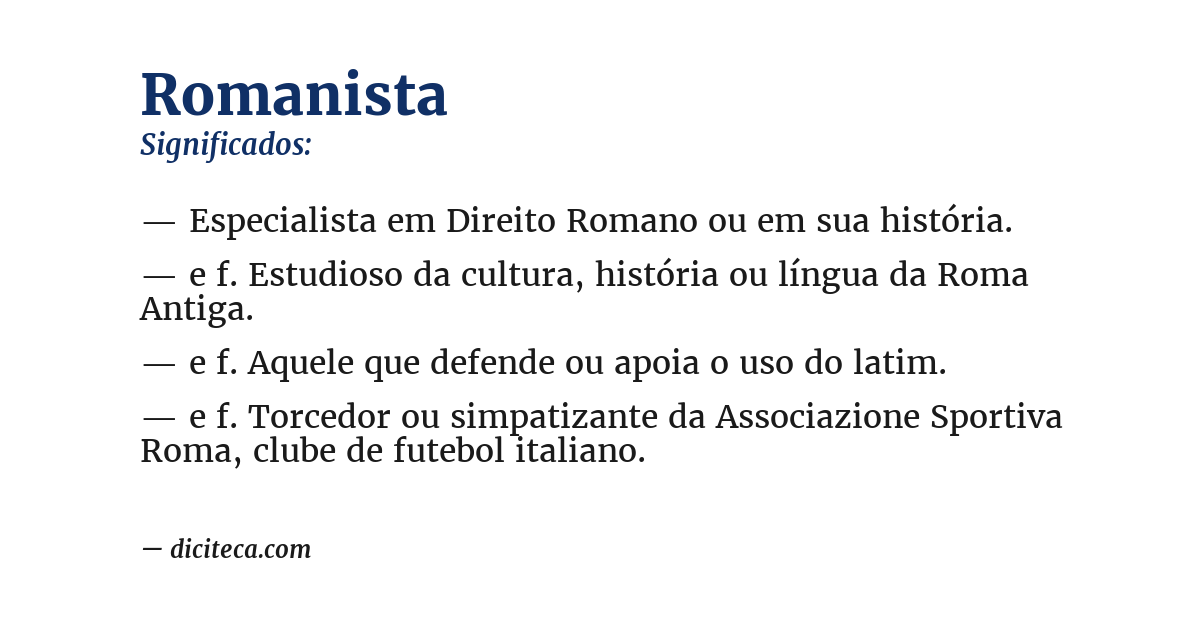 Significado de romanista