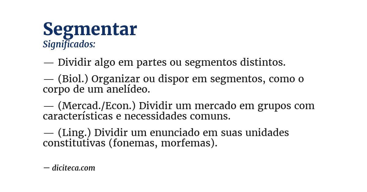 Significado de segmentar