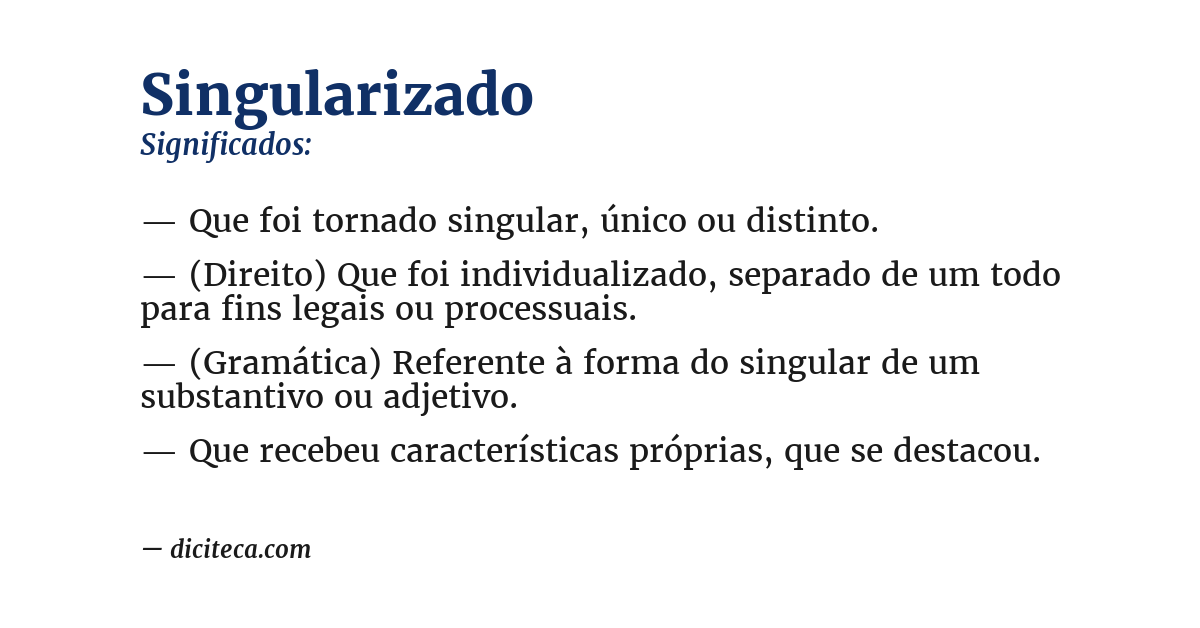 Significado de singularizado