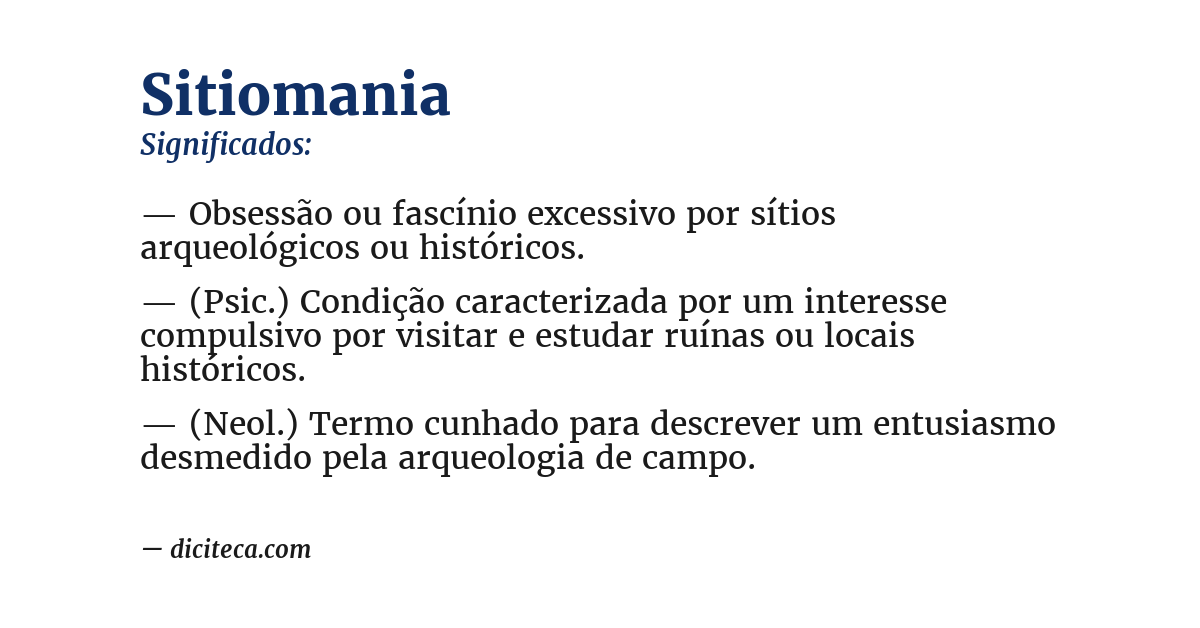 Significado de sitiomania