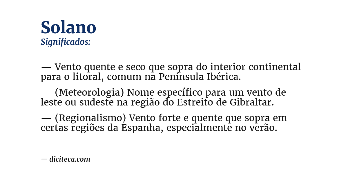 Significado de solano