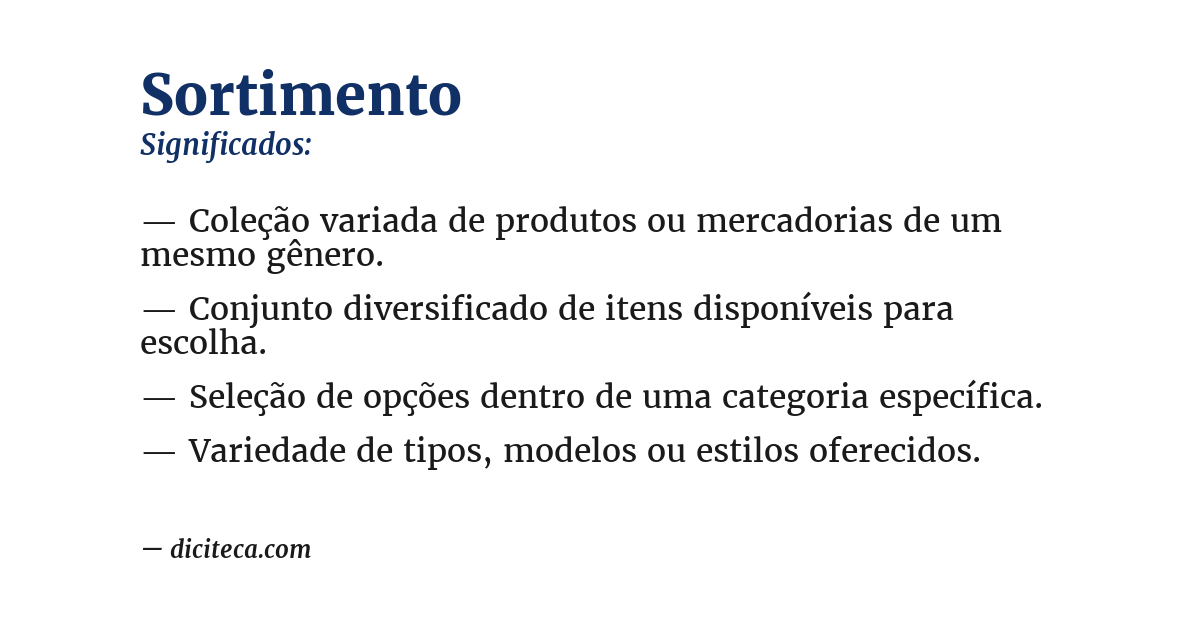 Significado de sortimento