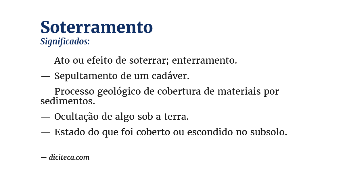 Significado de soterramento