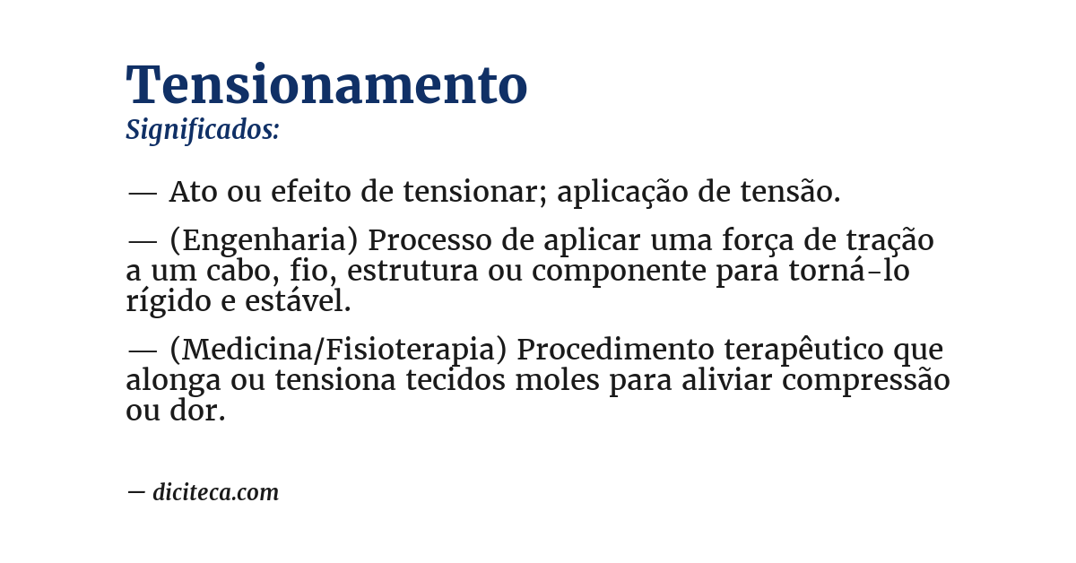 Significado de tensionamento