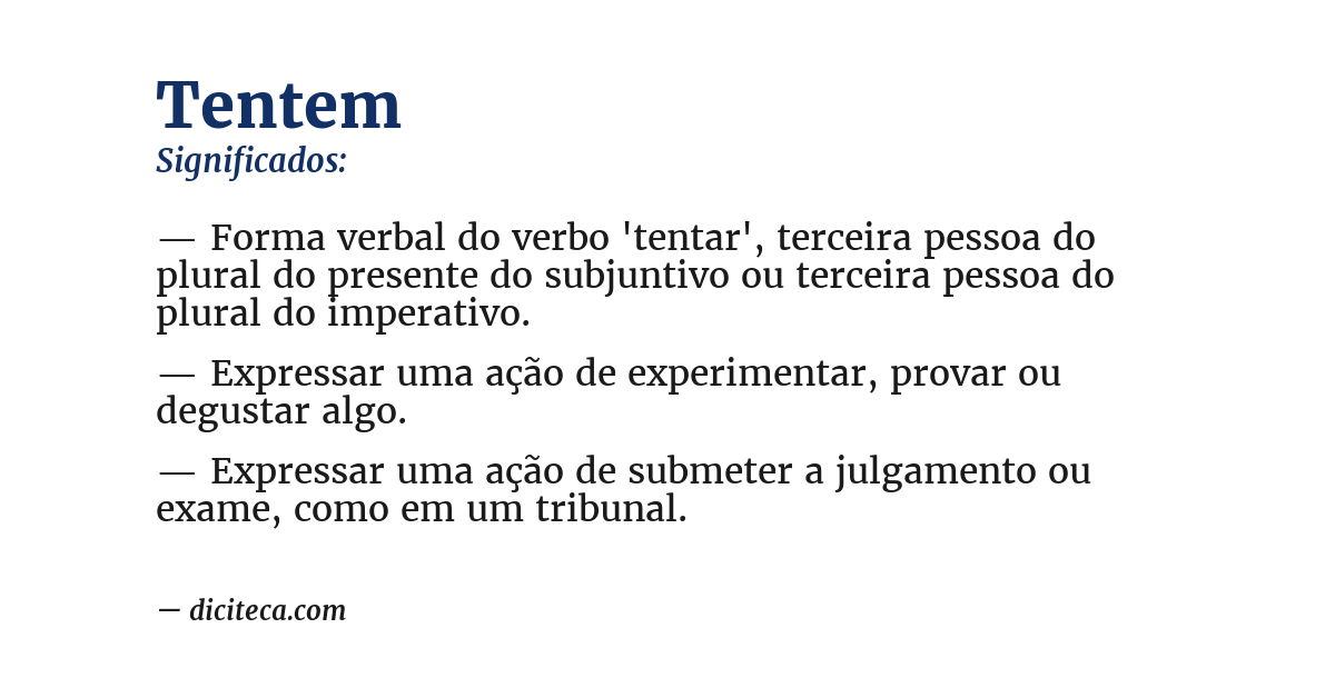 Significado de tentem