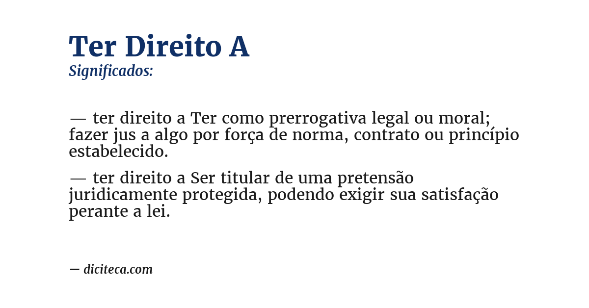 Significado de ter direito a