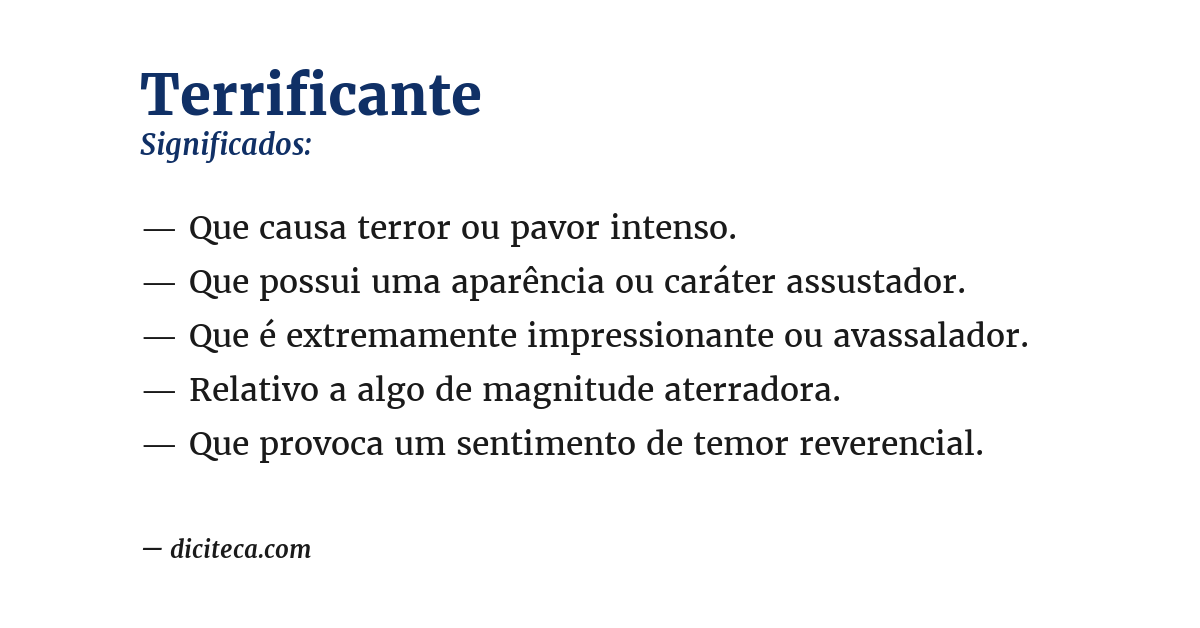 Significado de terrificante