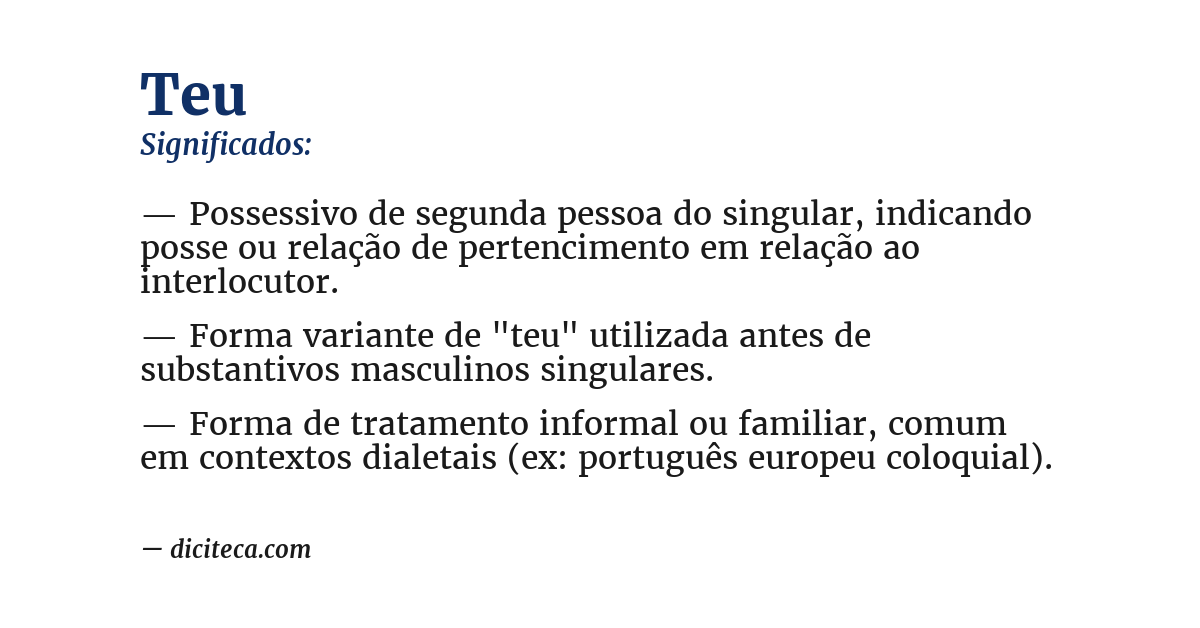 Significado de teu