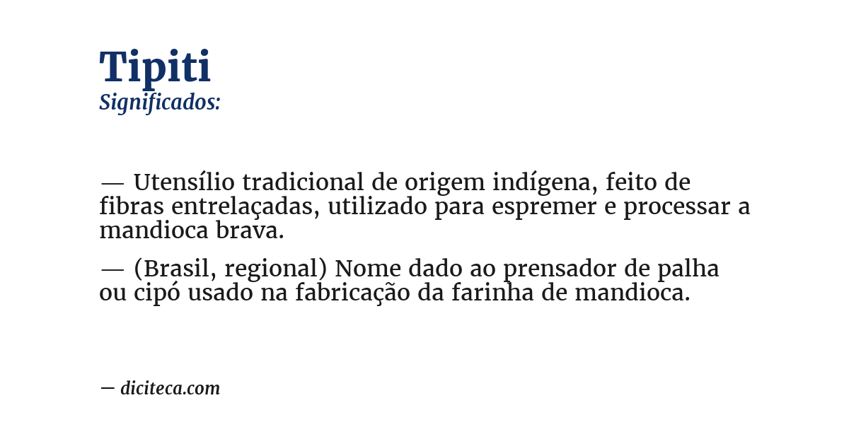 Significado de tipiti