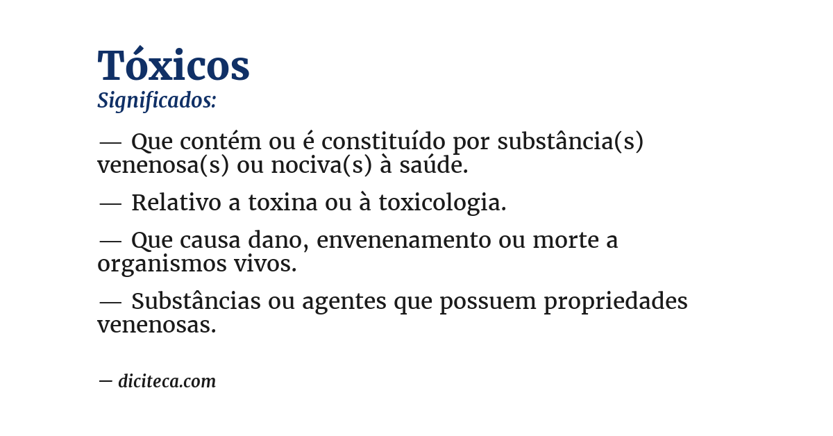 Significado de tóxicos