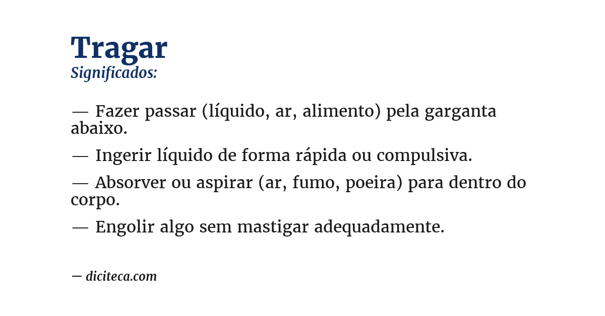 Significado de tragar