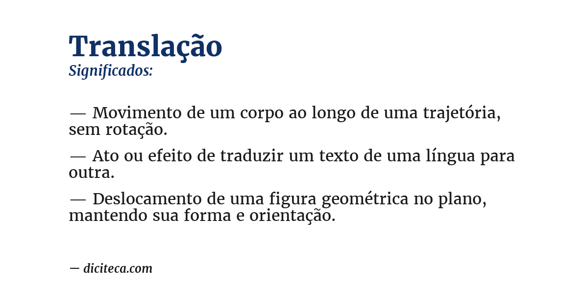 Significado de translação