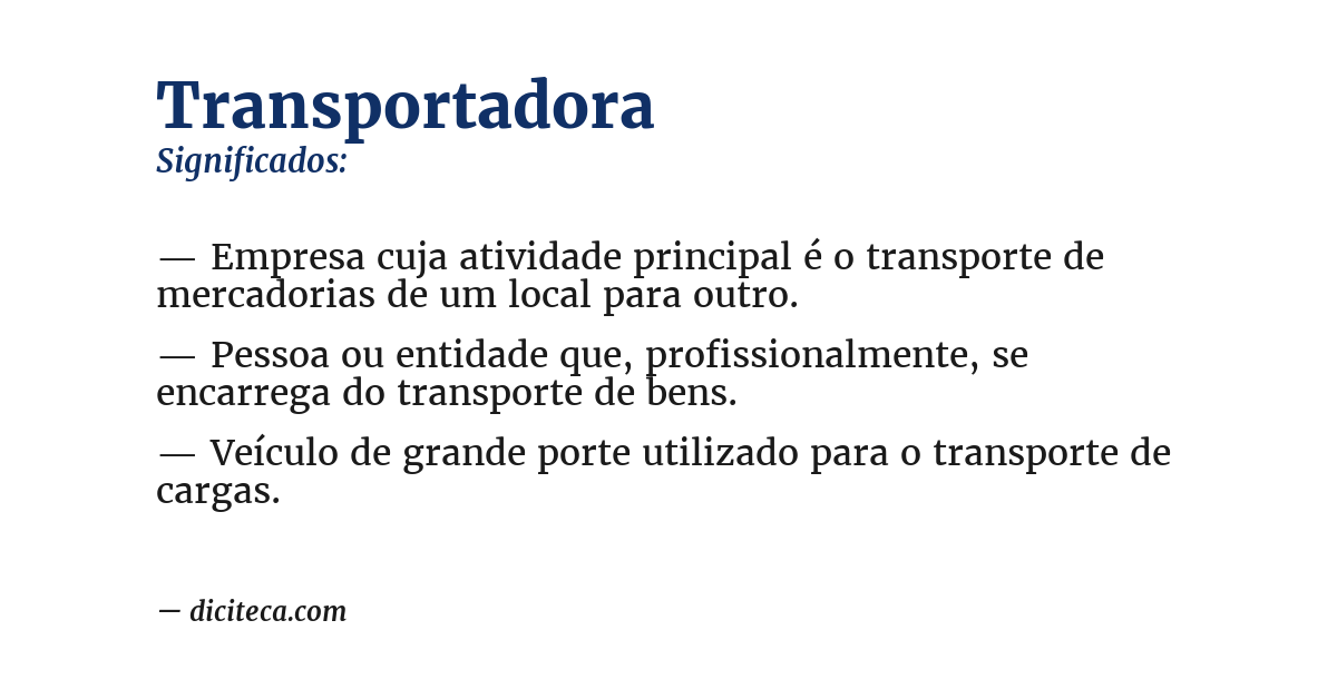 Significado de transportadora