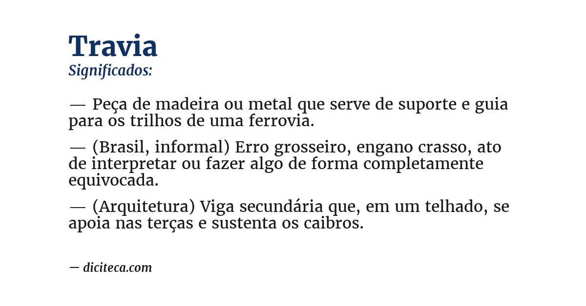 Significado de travia