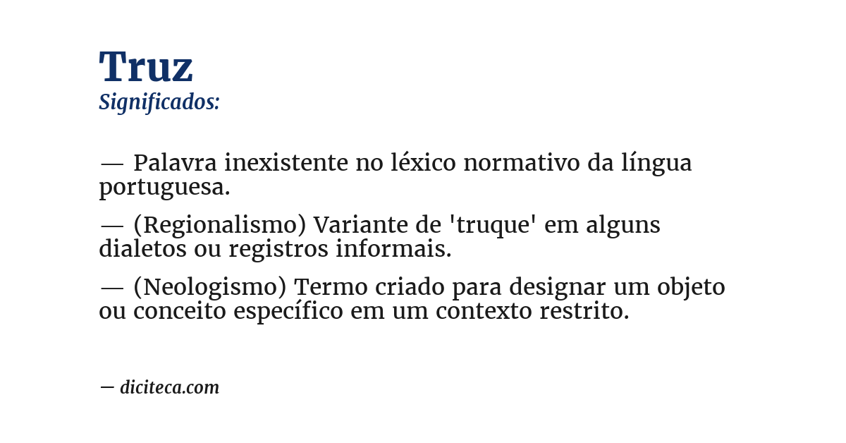 Significado de truz