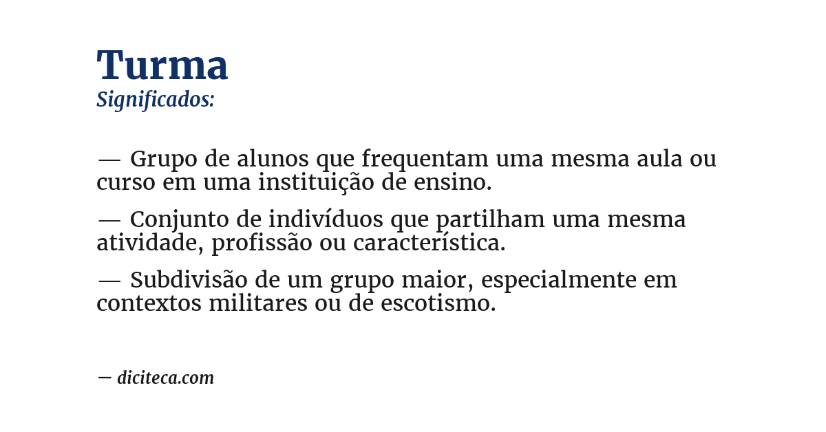 Significado de turma