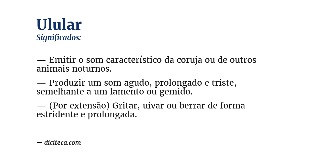 Significado de ulular
